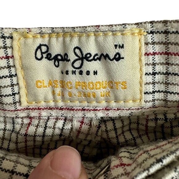 Pepe Jeans London Pants Checks Jeepster 5/6 Preppy Hipster Heritage Button Fly - Picture 3 of 12